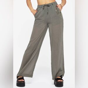 Koax Cotton Check Embroidered Beach Trouser Sz 10 – Alt, Cottagecore, Casual